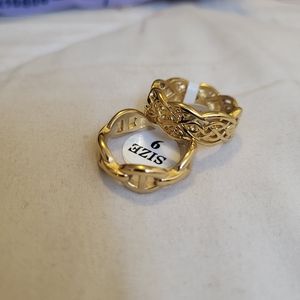 Gold Plated 18Kt rings size 9